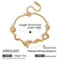 Vergoldetes Edelstahl-Charm-Armband mit Sonnen-, Mond- und Cowboy-Motiven - Gold Bohemian Anhänger Armband (JDB0212203) / 16.5+5cm / Gold