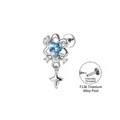 F136 Titan Labret-Piercing mit Innengewinde, blauem Herzstein und Stern-Anhänger-Design - A1675-3# Hellseeblau / 1.2*8mm Innengewinde Titanstab