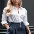Women's classic white long-sleeve button-down shirt with a professional commute style - S / Tops / White