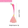Pink plush sequin flying insect cat teaser wand replacement toy with bell and 26cm length - Sequin Bug (CT219) / Pink