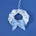 Cute blue checkered pet bib with large bow and adjustable drawstring for dogs and cats - Bib with Bow / S / Yellow