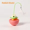 Interaktives Hasen-Katzenspielzeug-Set mit Federwedel und zwei Leckerlibällen - Rosa Hasen-Stil (Standardfeder) / 1 Feder + 2 Interaktive Bälle