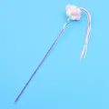 Bacchetta interattiva per gatti con pompon rosa, bastoncino glitterato e piccolo campanellino - Bacchetta con Nappa per Gatti Rosa