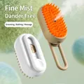 Elektrische Haustier-Sprüh-Massagebürste für Hunde und Katzen zur optimalen Fellpflege - Griff Sprühkamm / Dampfmassage & Befeuchtung / Weiß