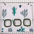 Hanging hay feeder bag with 3 holes and cactus print for rabbits and guinea pigs - Cactus (3 Holes) / L / Off White