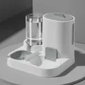 Set integrato di distributore automatico di acqua e cibo in grigio e bianco - Stile Accento Grigio / Bianco