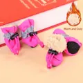 Botas rosas impermeables para perro con forro polar suave y cordón de ajuste ajustable - No. 1 / Suela Blanda Cálida / Rosa con Forro