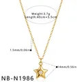 Nahaufnahme der Goldstern-Halskette mit Maßen 14 mm und 3,7 g Gewichtsinformationen - Sternmuster (NB-N1986) / 18K-Gold / Gold