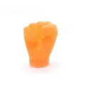 Durable fist-shaped orange pet chew toy for cats and dogs interactive play activity - Cat Finger Puppet (Fist Gesture)