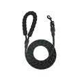 Detailansicht einer schwarzen reflektierenden Hundeleine mit weichem Schaumstoffgriff - S / Nur Leine (Ohne Halsband) / 6mm*1.5m / Schwarz