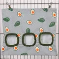 Durable grey canvas hanging hay feeder bag for rabbits with a cute avocado pattern - Avocado (3 Holes) / L / Gray