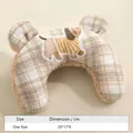 Plaid bear-eared pet cushion blanket, one size (25x17x6cm) for dogs and cats - Plaid Pet Pillow / One Size (25x17x6cm) / Brown Puppy Pillow