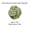 Palla giocattolo per cani in corda di cotone grande giallo grigio verde per dentizione - Palla di Corda Intrecciata Tricolore / Grande (circa 7 cm) / Verde