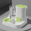 Set distributore automatico di acqua e cibo per animali domestici verde e bianco - Verde