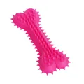 Jouet à mâcher durable pour chien en forme de cœur rose avec picots en caoutchouc TPR. - Os à Pointes Cœur / 11x4cm / Rose rouge