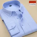 Klassisches Oxford-Langarmhemd für Herren in Kristallblau, ideal für die Arbeit - 38 / Oberteile / Kristallblau