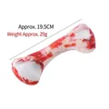 Bone-shaped plush dog toy with realistic meat print, 19.5cm length and 29g weight. - Beef Bone
