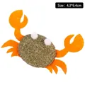 Juguete natural de hierba gatera con forma de cangrejo y pinzas de fieltro naranja - Juguete de Cangrejo con Hierba Gatera / 4.3x9.4cm / Naranja Verde