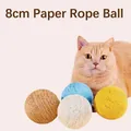 Handmade 8cm colorful woven paper rope ball cat toy, durable for biting and scratching - Paper Rope Woven Ball / Large (8cm Diameter)