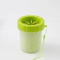 Portable pet paw cleaner cup in green for dogs and cats - Green