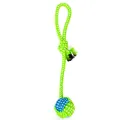 Jouet en corde de coton tressé vert fluo et bleu avec balle pour chien pour le mâchage. - Style 4