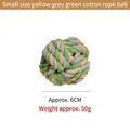 Palla intrecciata in corda di cotone da 6cm per cani nei colori giallo, grigio e verde - Palla di Corda Intrecciata Tricolore / Piccolo (circa 6 cm) / Verde