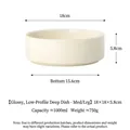 Ciotola professionale per animali in ceramica crema, diametro 18 cm, capacità 1000 ml - Medio Grande / Bianco Crema Lucido