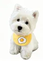Bandana gialla regolabile per cani con simpatico motivo a uovo fritto per piccoli animali - Taglia S / Giallo Chiaro