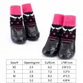 Chaussettes imperméables antidérapantes pour animaux avec tableau des tailles - XS / Rose à Pois