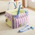 Multifunktionales gestreiftes Haustier-Autositzbett für kleine Hunde und Katzen - L (50x48x36cm) / Lila Gestreift