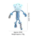 Jouet en corde nouée hippopotame bleu pour chien, mâcher et jouer, env. 32 cm - Hippopotame en Corde de Coton