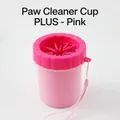 Portable pink silicone pet foot washing cup for dogs and cats deep cleaning tool - Rose Red