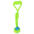 Corde pour chien en coton vert durable avec poignée et balle tressée pour mâcheurs. - Style 3