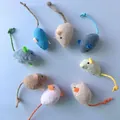 Colección de 8 juguetes para gatos con forma de ratón y colas resistentes de cuerda sisal - Ratón de Menta para Gatos