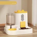 Geïntegreerde automatische voer- en waterdispenser voor huisdieren in citroengeel - Stijl Met Oren / Geel