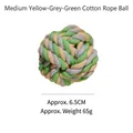 Palla in corda di cotone intrecciata tricolore per cani, taglia 6,5 cm e peso 65 g - Palla di Corda Intrecciata Tricolore / Medio (circa 6,5 cm) / Verde