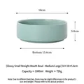 Grande ciotola in ceramica verde menta lucida minimalista per animali, 1000ml, 18cm di diametro - Medio Grande / Verde Chiaro Lucido