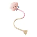 Hand-woven cotton rope cat toy with cute smiling plush pink cloud and decorative tassel - Cat Rope Chew Toy (Cloud Style)