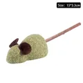 Juguete para gatos de hierba gatera con palo de matatabi para la limpieza dental y jugar - Juguete de Ratón de Cola Larga con Matatabi / 15x3.3cm / Verde Hierba