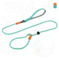 High-quality teal and orange braided P-chain dog leash for pet training and walking - 6mm*150cm / Lake Blue