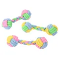 Durevole giocattolo per cani in corda di cotone intrecciata in vivaci colori pastello - Stile Macaron a Doppio Nodo / Circa 30 cm / Colore macaron