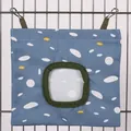 Hanging hay bag for small pets in blue dot pattern with durable metal hanging hooks. - Polka Dots (1 Hole) / S / Blue