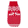 Jersey de punto rojo para mascotas con motivos de renos y copos de nieve - XS / Patrón de Reno Rojo