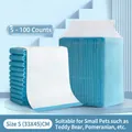 Disposable Size S absorbent pet training pads for small dogs, 33x45cm, 100 count - Economy Thin Style / Economy Thin Small (100 Sheets) / Blue