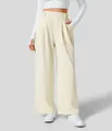 Elegante Damen-Hose mit hoher Taille und weitem Bein in Creme, Fall und Passform - S / Unterteile / Aprikose