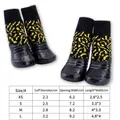 Chaussettes imperméables antidérapantes pour chiens et chats avec guide des tailles détaillé - XS / Léopard Jaune