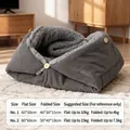 Hoogwaardig warm opvouwbaar fleece huisdierbed in lichtgrijs voor kleine honden en katten - Maat 1 (60*50cm) / Lichtgrijs