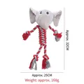 Jouet en peluche éléphant pour chien avec corde, taille 32x25cm, poids 168g - Éléphant en Corde de Coton