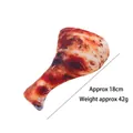 Realistic fried chicken leg plush dog toy, 18cm length and lightweight design. - Chicken Leg