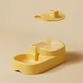 Distributeur d'eau automatique pour animaux avec base jaune et grand bac transparent - Abreuvoir Jaune 2.2L